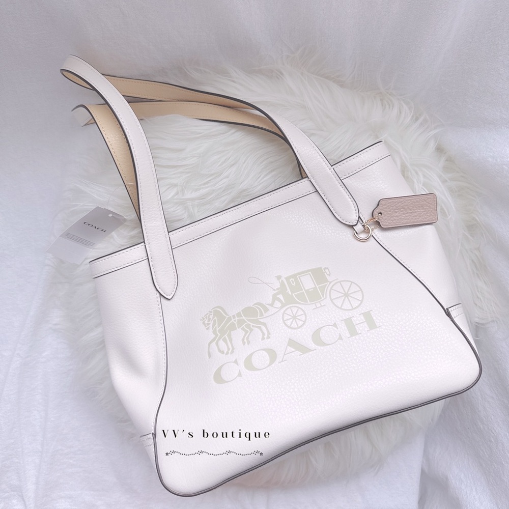 NWT Coach Tote 27 With Horse And Carriage Chalk Vanilla Cream C4062 RARE FIND - Picture 5 of 10
